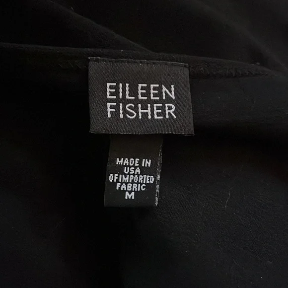 EILEEN FISHER BLACK VISCOSE CREPE SLEEVELESS MIDI DRESS GREAT CONDITION (M) - Picture 6 of 7